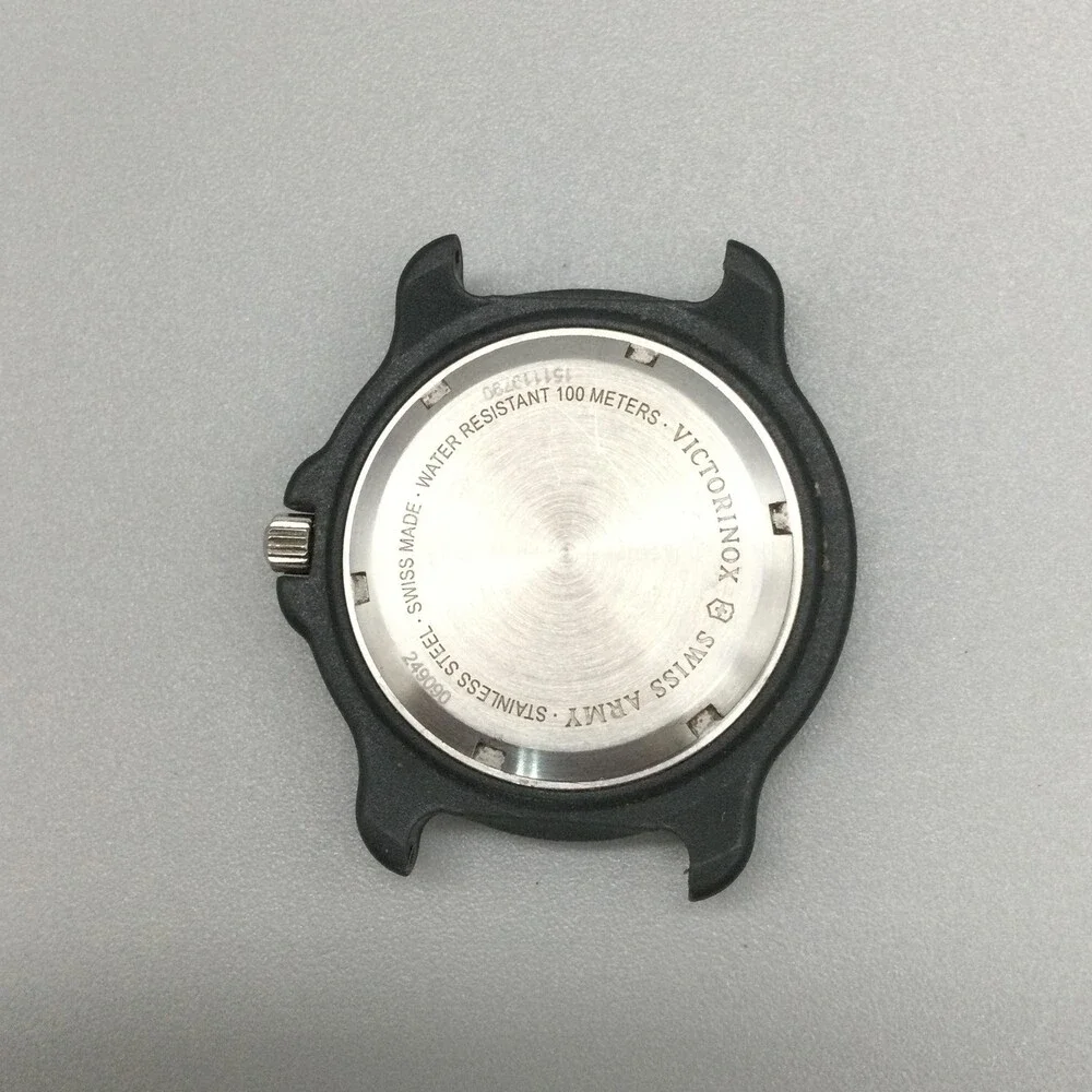 Vtg Victorinox Swiss Army Mens Watch 40mm Black Dial Date NOT RUNNING FOR PARTS